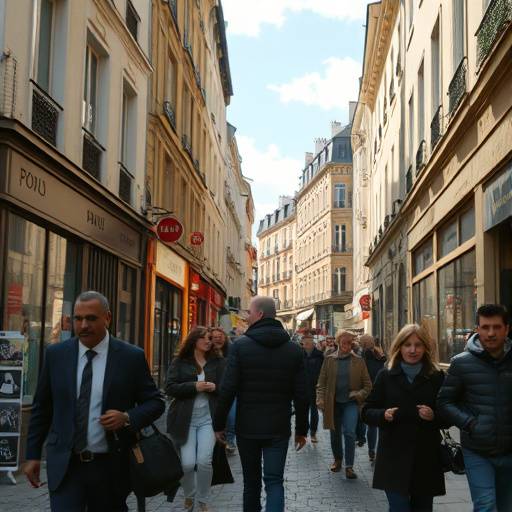 Image de la série télévisée 'Paris Secret', montrant une scène de rue animée dans le quartier du Marais.