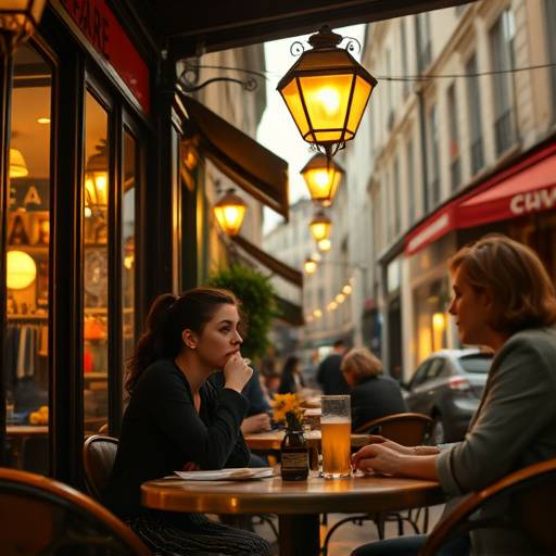 Image du court métrage 'Le Café des Rêves', montrant une scène intime dans un café parisien avec des personnages attachants.